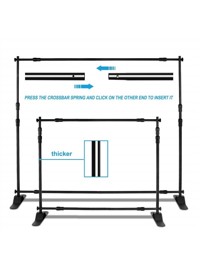 AkTop 10 x 8 ft Heavy Duty Backdrop Banner Stand Kit, Adjustable Photography Step and Repeat Stand for Parties, Portable Trade Show Photo Booth Background with Carrying Bag