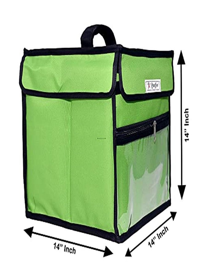 Quaffor 14 * 14 * 14 Inch Insulated hot/Cold Food/zomato/swiggy delivery Backpack (Green) - Image 2