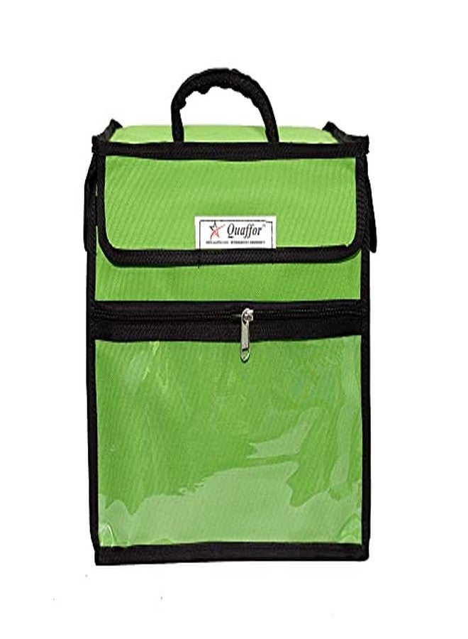 Quaffor 14 * 14 * 14 Inch Insulated hot/Cold Food/zomato/swiggy delivery Backpack (Green) - Image 1