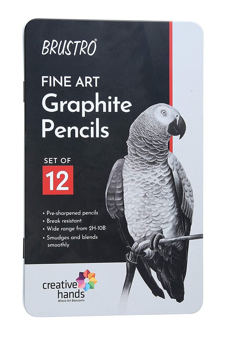 BRUSTRO Automatic Eraser| Battery Operated, Electric| 2.3mm,5mm| Set of 22 Refills+2 Eraser Holders & Artists FINEART Graphite Pencil |Set of 12 (10B-2H)| Ideal for Sketching,Mandala,Portrait,Drawing - Image 5