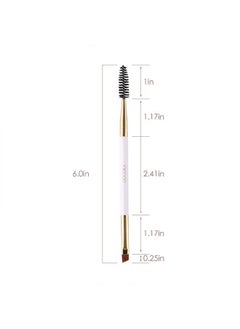 docolor Duo Eyebrow Brush Docolor Eye Makeup Brushes Professional Tool Angled Eye Brow Brush And Spoolie Brush White  - Image 4