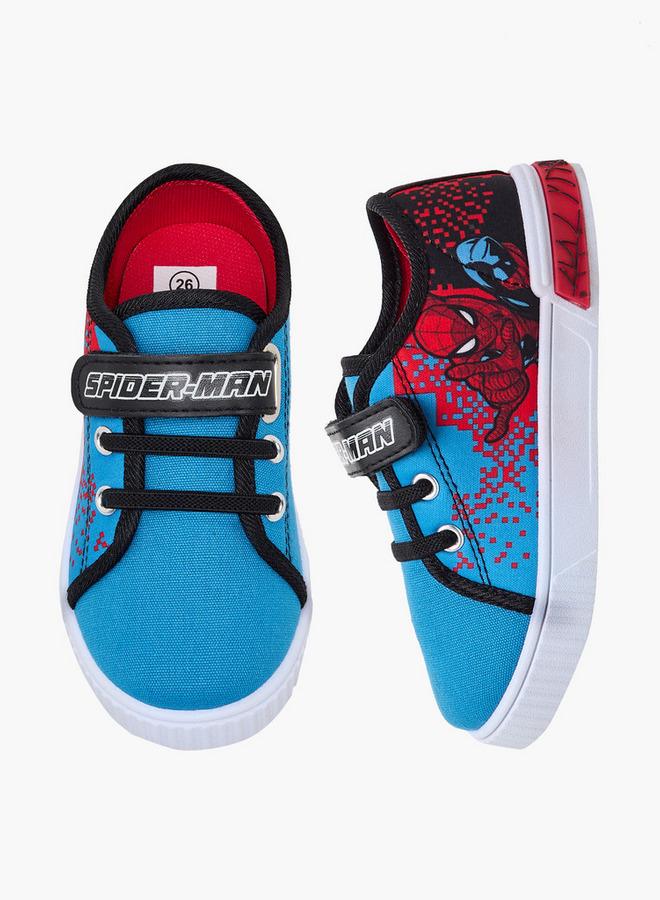 Marvel Heroes Boys Spider-Man Print Hook & Loop Ankle Sneakers - Image 1