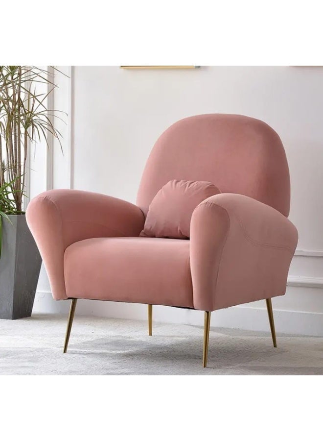 Modern Velvet Accent Chair in Pink - Image 3