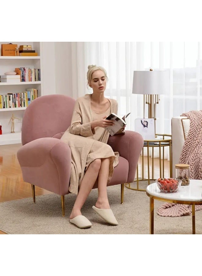 Modern Velvet Accent Chair in Pink - Image 5