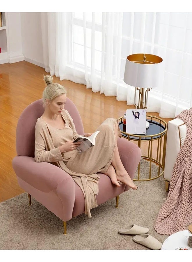 Modern Velvet Accent Chair in Pink - Image 4