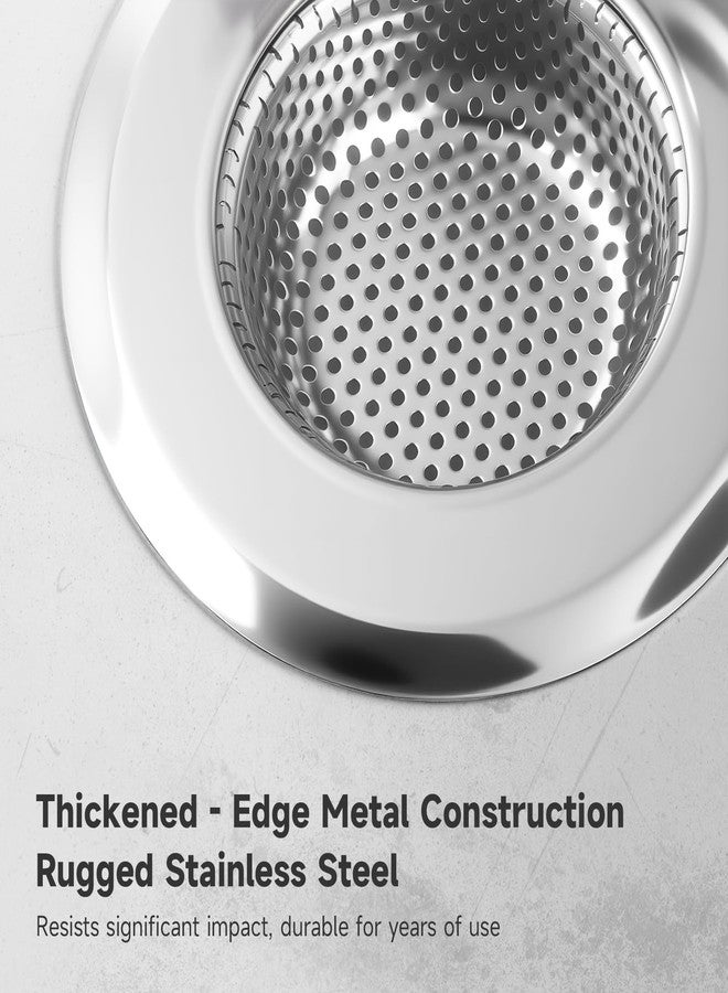 SANLESS Kitchen Sink Drain Strainer, Premium Stainless Steel Rust-Proof Wide Rim Kitchen Drain Strainer Stopper Filter Basket for Kitchen Sinks (2 Pack) - Image 4