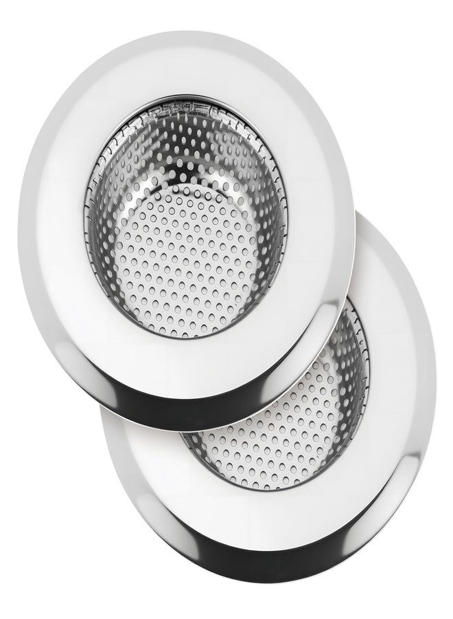 SANLESS Kitchen Sink Drain Strainer, Premium Stainless Steel Rust-Proof Wide Rim Kitchen Drain Strainer Stopper Filter Basket for Kitchen Sinks (2 Pack) - Image 1