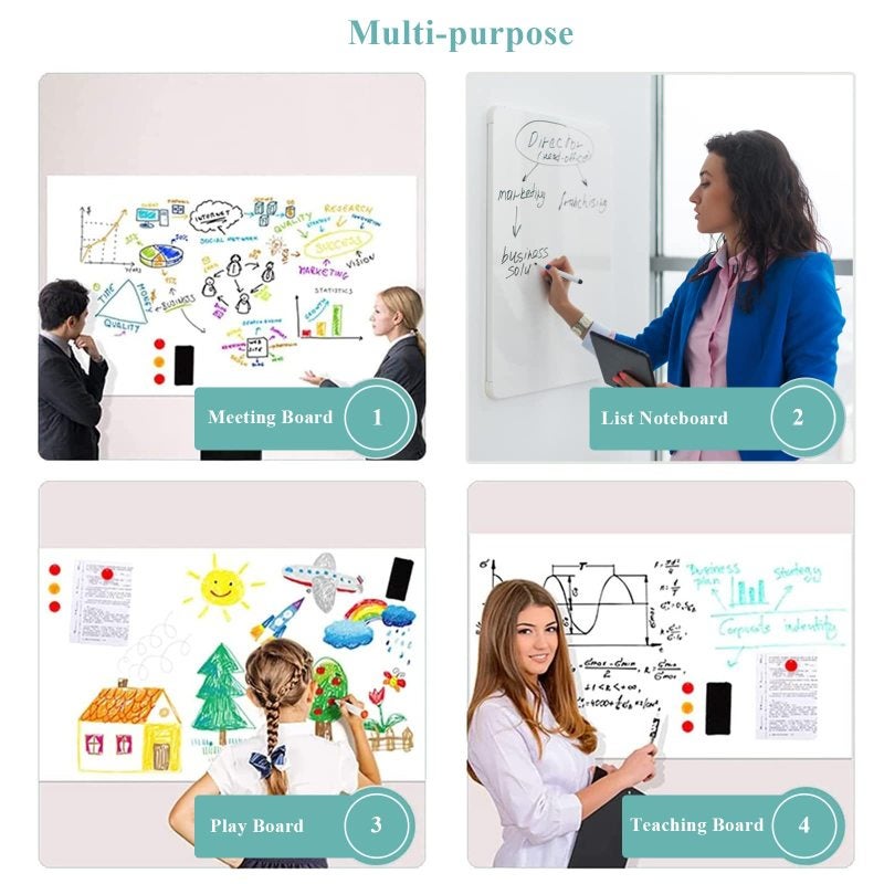 Adhesive Whiteboard 45*60cm Self-Adhesive Magnetic Receptive Surface Whiteboard Sticker - Smooth Erasable Cuttable Magnetic Sticker for Home Office School Kitchen - Image 2