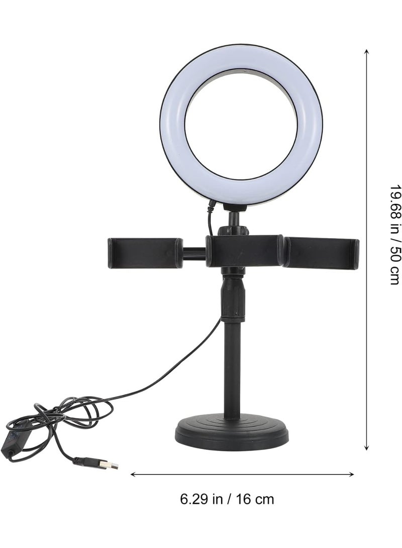 6" Ring Light with 2 Phone Stands, Dimmable Selfie Ring Lights with 3 Color Modes 9 Brightness Levels, LED Desk Circle Ringlight for Live Streaming, Vlogging, Makeup and Video Recording - Image 2