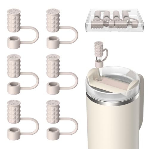 VOGOGE 6 Pcs Straw Covers Caps, 0.4in/10mm Straw Toppers for Stanley Cup 30/40 oz, Starlight - Image 1