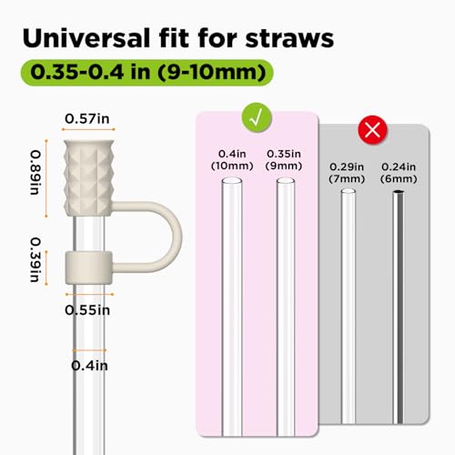 VOGOGE 6 Pcs Straw Covers Caps, 0.4in/10mm Straw Toppers for Stanley Cup 30/40 oz, Starlight - Image 2