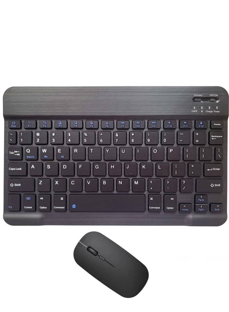 ELTRAZONE Rechargeable Bluetooth Keyboard and Mouse Combo Ultra-Slim Portable Compact Wireless Mouse Keyboard Set for Android Windows Tablet Cell Phone iPhone iPad Pro Air Mini, iPad OS/iOS 13 and above (Black) - Image 1