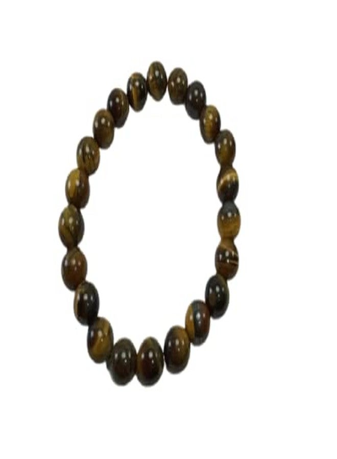 كي أيه سوار عين النمر الطبيعي من كاليفورنيا، مناسب للرجال والنساء، مقاس الخرز 8 مم. - Image 3