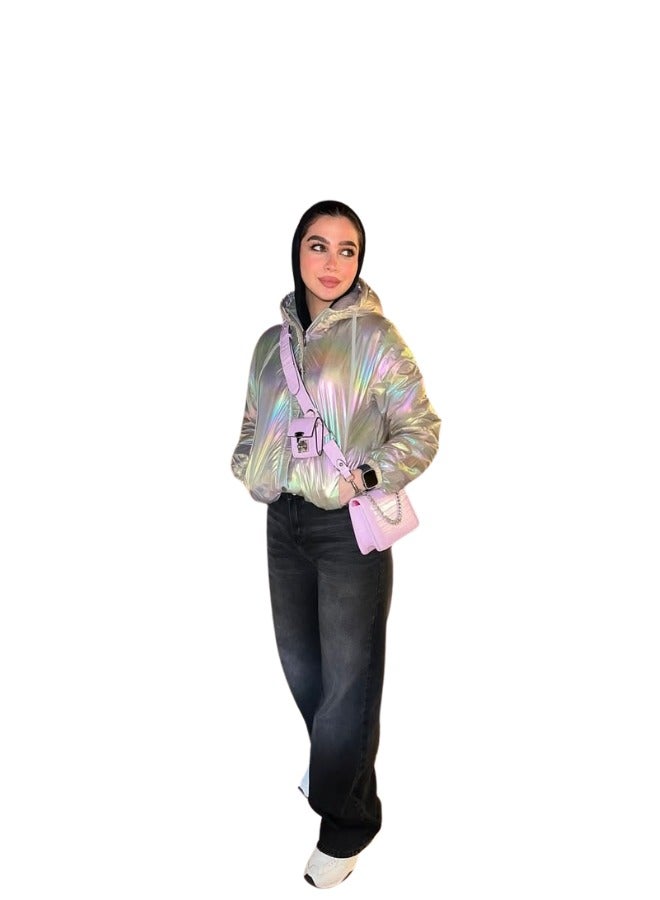 Qudra Waterproof puffer jacket gray - Image 3