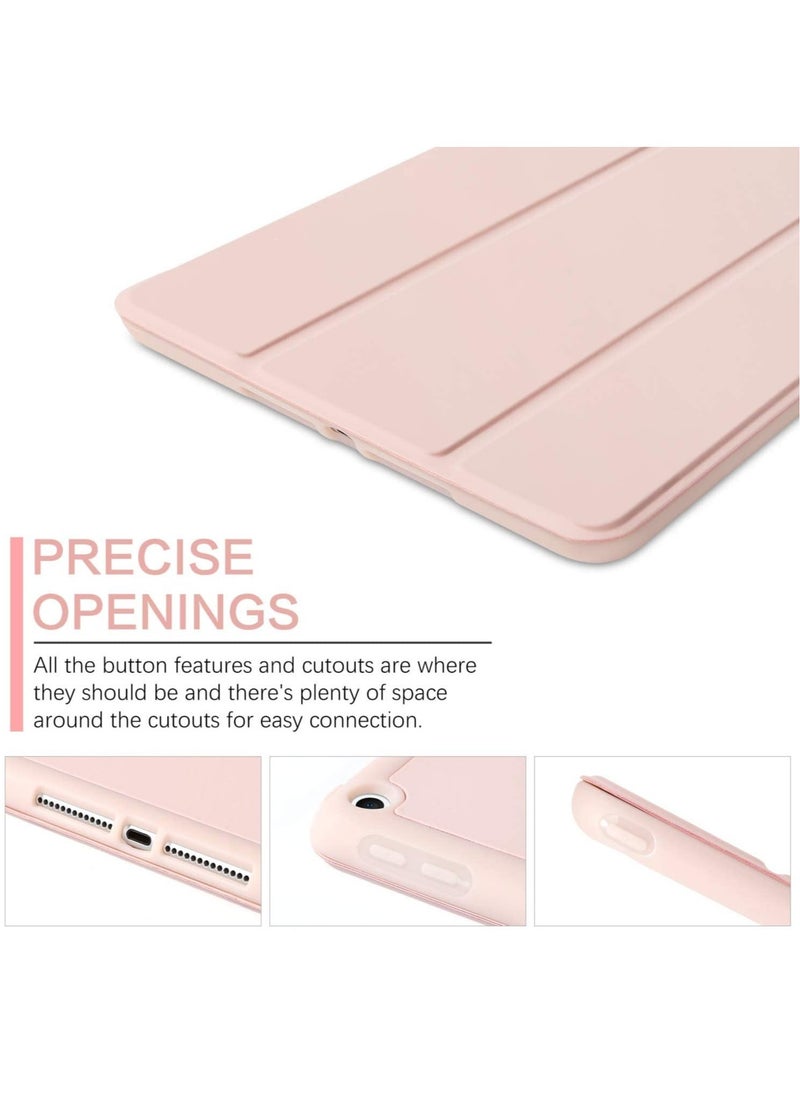 iPad 6th Generation Case, iPad 5th Generation Case with Pencil Holder,Folding Stand Smart Auto Wake/Sleep Protective Tablet Case Cover for Apple iPad 9.7 Inch 2018/2017, Pink