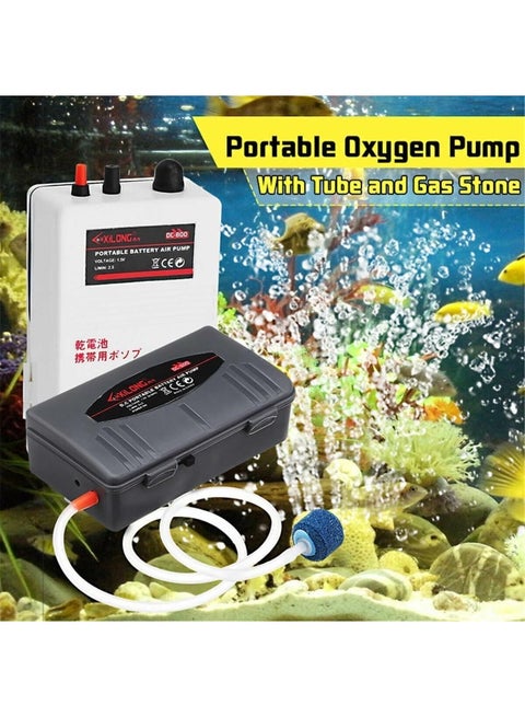 Aquarium Air Pump with Air Stone and Air Tube, Quiet Oxygen Pump for Fish Tanks