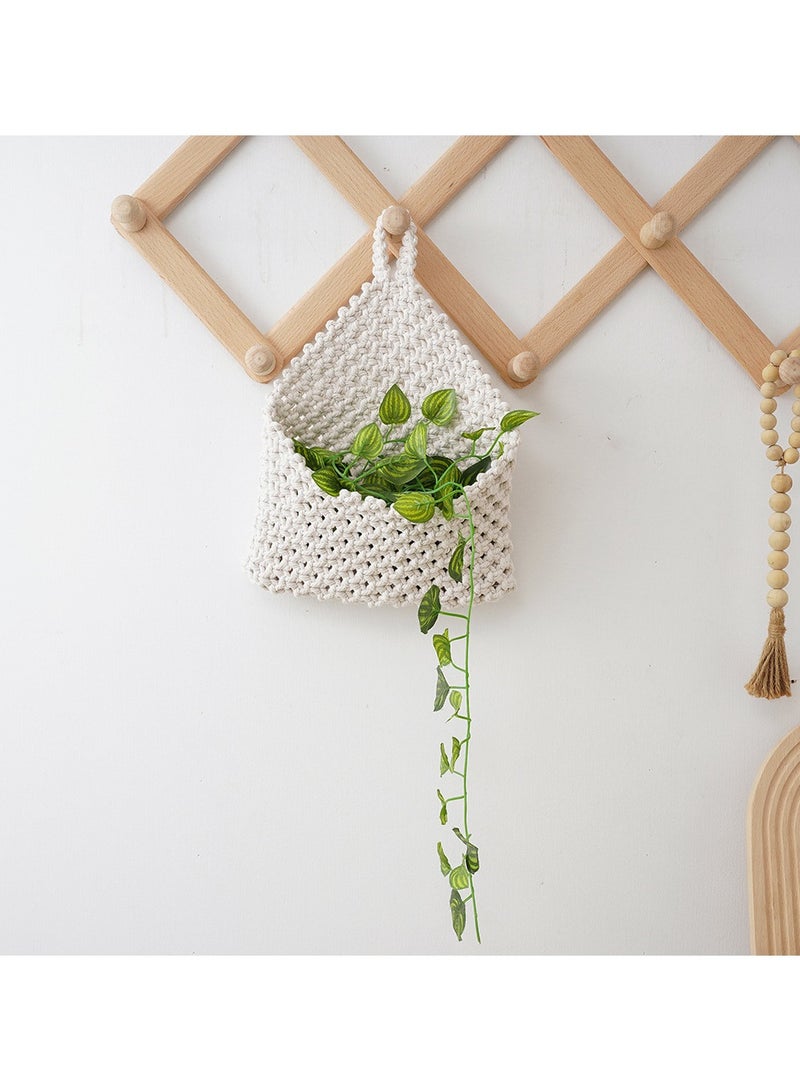 عام نقش يدوي مع حشوة من الزهور المجففة، وبه جيوب تخزين. يمكن استخدامه كزخرفة للجدران في غرفة المعيشة أو غرفة النوم. - Image 2