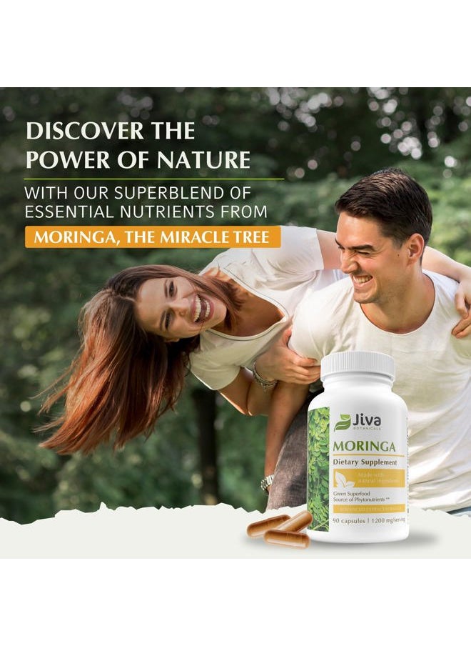 Jiva BOTANICALS - Moringa Leaves Extract Capsules - Made from Moringa Leaf Powder and Oleifera Supplement for Immune and Normal Joint Support - 90 Capsules - Image 1