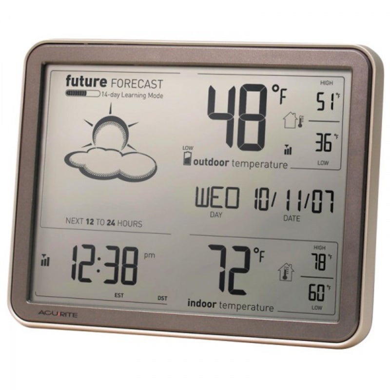 AcuRite 75077A3M Self-Learning Forecast Wireless Weather Station with Large Display and Atomic Clock, Black - Image 4