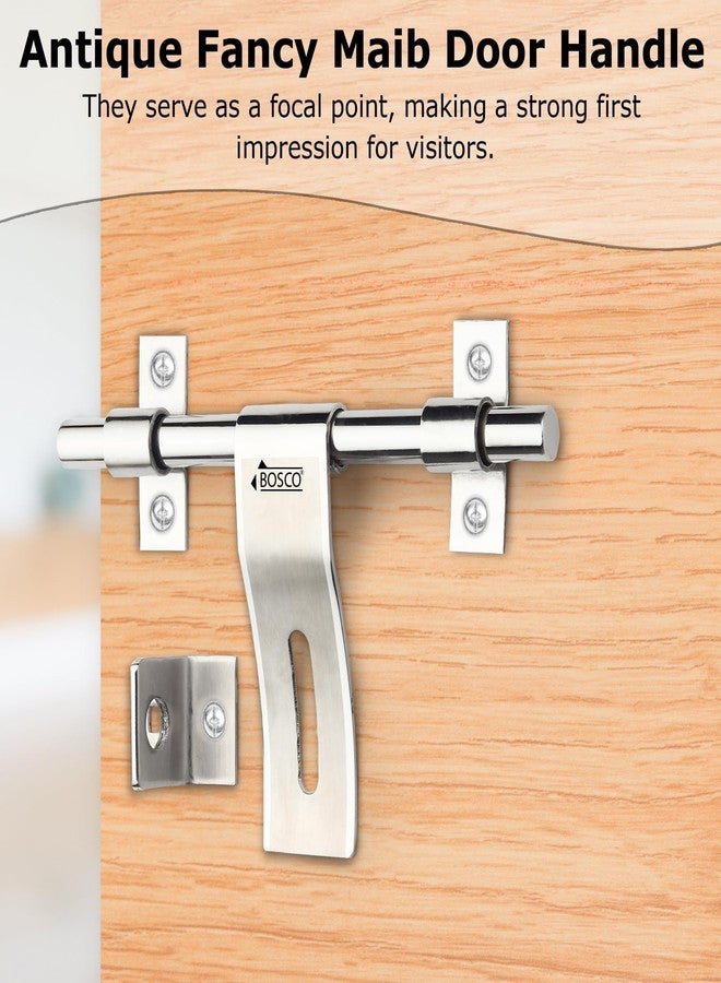 BOSCO® Heavy-Duty Steel Aldrop Slide Bolt for Door Lock Pack of 4 | Silver Finish | 14mm Dia, 8 Inch Length | Durable & Corrosion-Resistant Door Latch for Main Door, Gate, Wooden or Metal Doors - Image 5