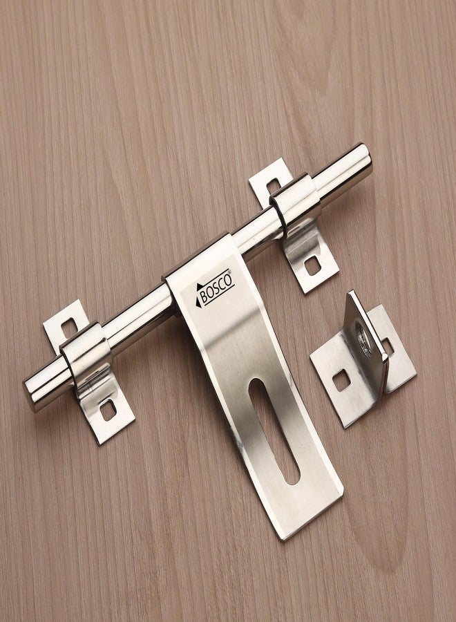 BOSCO® Heavy-Duty Steel Aldrop Slide Bolt for Door Lock Pack of 4 | Silver Finish | 14mm Dia, 8 Inch Length | Durable & Corrosion-Resistant Door Latch for Main Door, Gate, Wooden or Metal Doors - Image 2