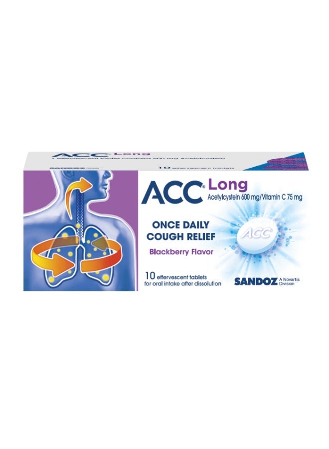 Acc 600 أقراص فوارة طويلة المفعول 10's