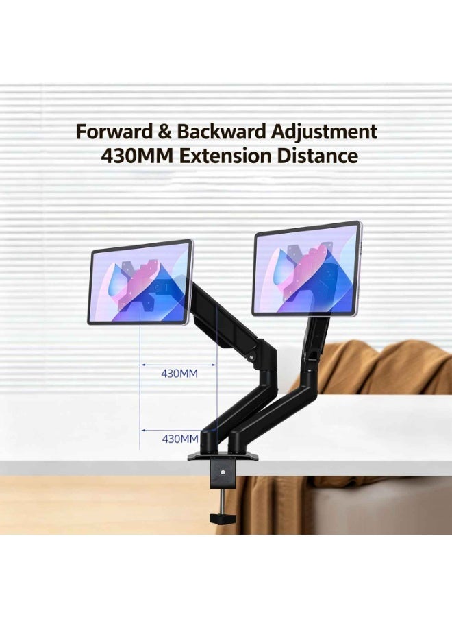 Left and Right Dual Screen Computer Display Bracket,Dual Monitor Stand,Fully Adjustable Arms for 10 to 32 inch Screens,Mechanical Articulating Desk Mount,Gaming and Office Setups,VESA 75x75, 100x100,Max 22 lbs,Black - Image 5