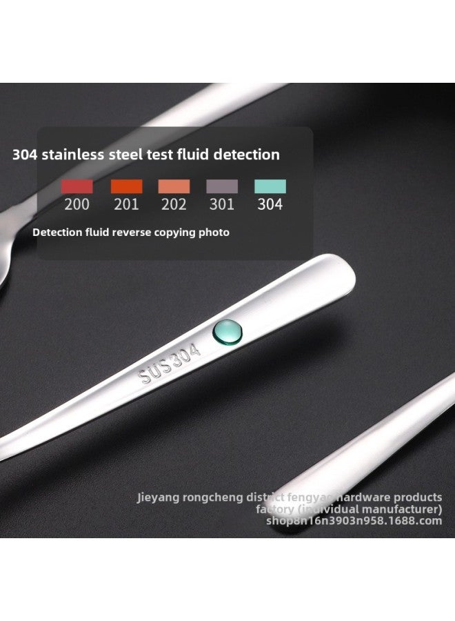 Add Logo Special Small Spoon 304 Stainless Steel Seasoning Spoon Salt Spoon Golden Small Spoon Coffee Spoon Small Round Spoon-Specifications:304 Silver 9cm  - Image 5