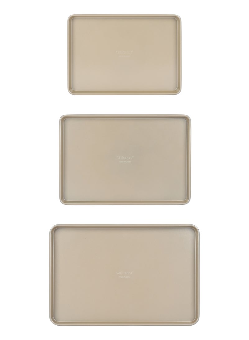 Ollieroo 3-Piece Non-Stick Baking Sheet Set with Textured Surface and Nestable Design for Even Cooking and Easy Storage - Image 4