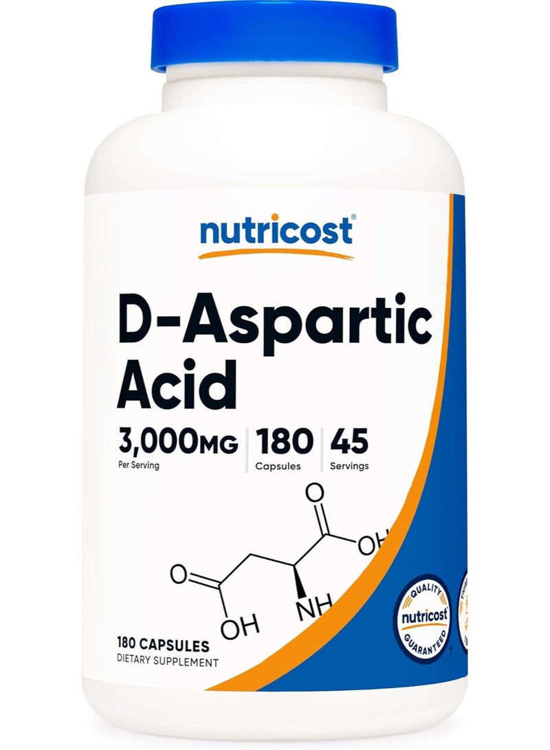 حمض الأسبارتيك د 3000 ملغ لكل حصة 180 كبسولة 45 حصة - Image 1