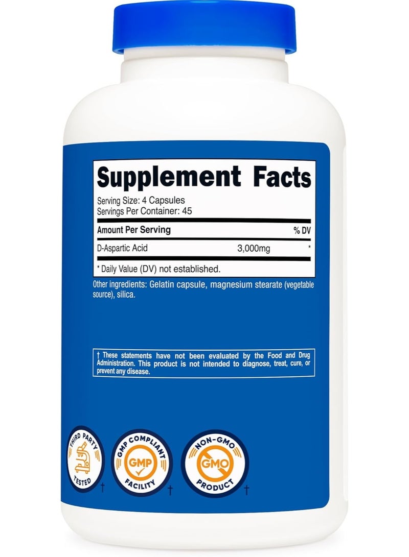 حمض الأسبارتيك د 3000 ملغ لكل حصة 180 كبسولة 45 حصة - Image 2