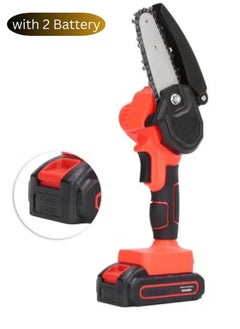 Plynox One Hand Electric Mini Chainsaw Cordless 6 Inch Small Chain Saw With Rechargeable Battery Portable Cutting Tool For Tree Branch Trimming Wood Gardening  - Image 1
