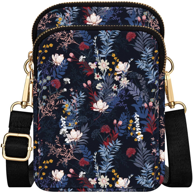 YINHEXI Small Crossbody Bags for Women, Mini Cell Phone Wallet Purse, Shoulder Bag for Women and Men (Flower-02) - Image 1