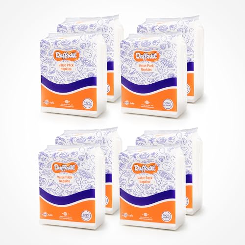DAFFODIL Tissue Paper Napkins - 8 Packs (60 Pulls/Pack, Total 480 Pulls) Soft Tissue Paper, High Absorbent Paper Napkin, Perfect for Daily Use, Parties, and Dining Essentials. - Image 2