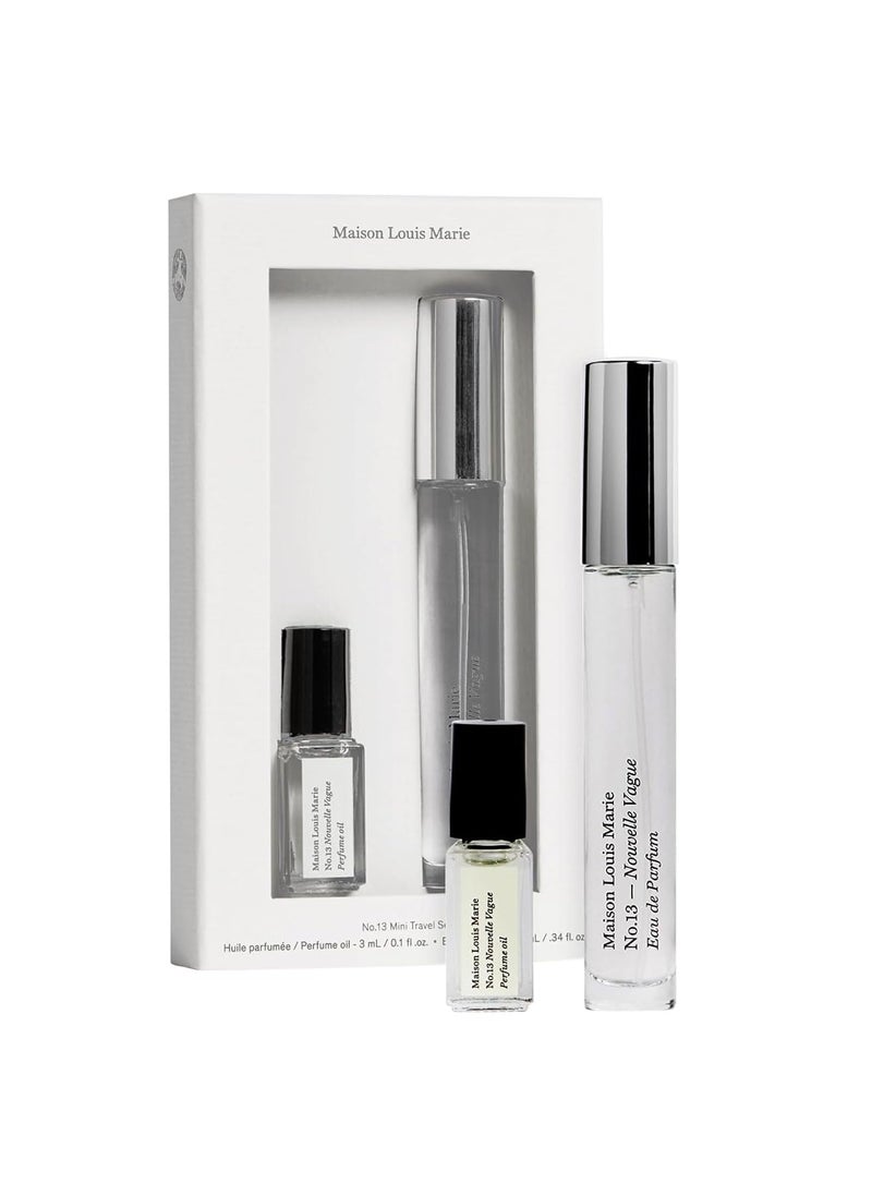 Maison Louis Marie - Maison Louis Marie  No13 Nouvelle Vague 2Piece Mini Travel Set  Luxury Clean Beauty  NonToxic Fragrance 3 mL rollon oil 10 mL spray - Image 1