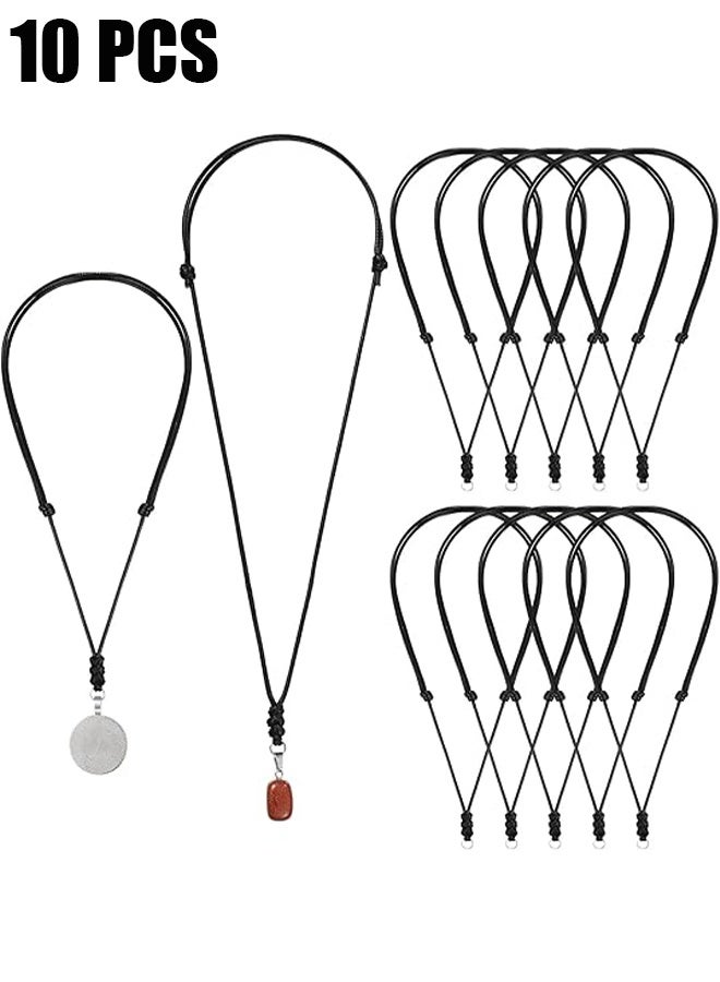 Ba Love 10 Pcs Rope Necklace for Men Women Vintage Necklace Cord Rope Adjustable Double Knotted Handmade Craft Men Choker with Metal Ring for Hanging Pendants,14-26 Inches - Image 1