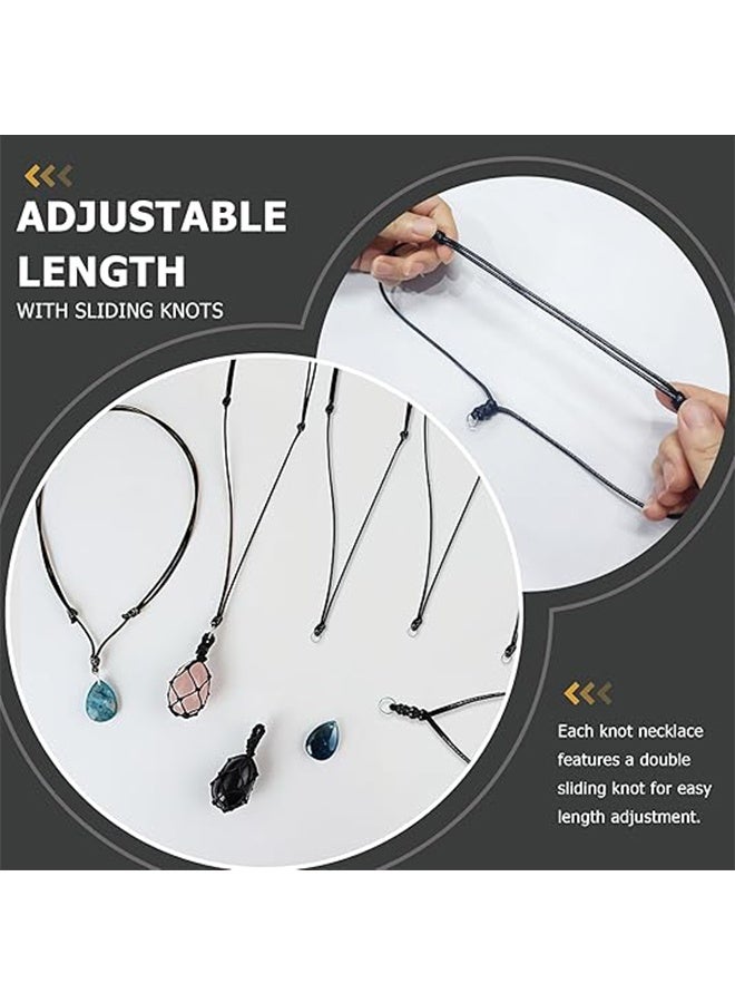 Ba Love 10 Pcs Rope Necklace for Men Women Vintage Necklace Cord Rope Adjustable Double Knotted Handmade Craft Men Choker with Metal Ring for Hanging Pendants,14-26 Inches - Image 5