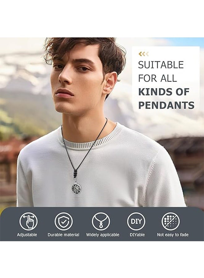 Ba Love 10 Pcs Rope Necklace for Men Women Vintage Necklace Cord Rope Adjustable Double Knotted Handmade Craft Men Choker with Metal Ring for Hanging Pendants,14-26 Inches - Image 4