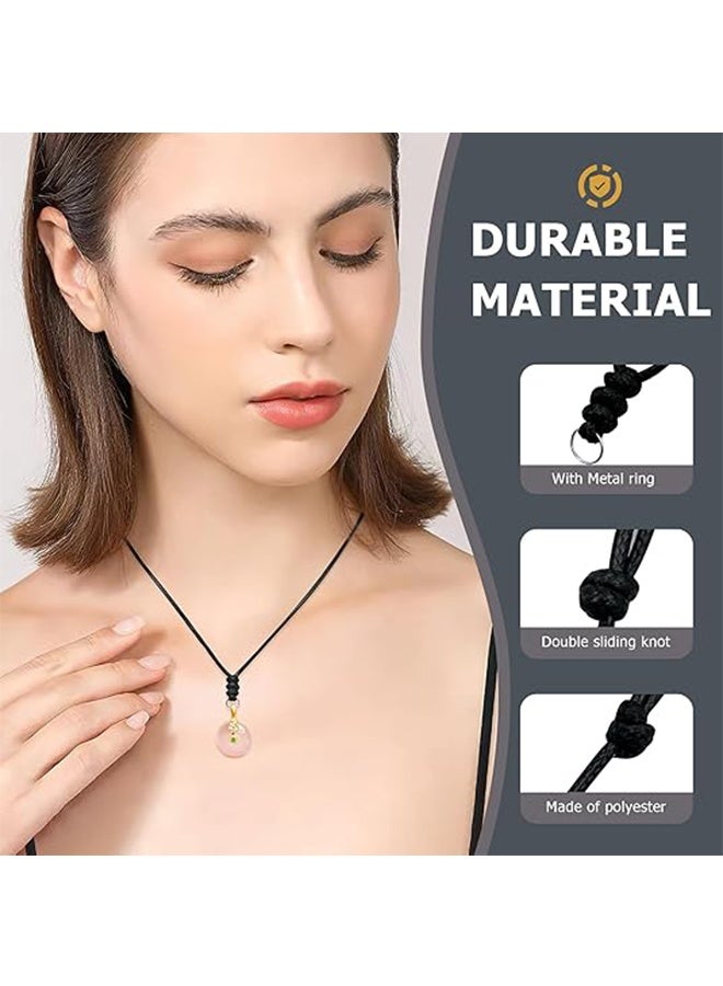 Ba Love 10 Pcs Rope Necklace for Men Women Vintage Necklace Cord Rope Adjustable Double Knotted Handmade Craft Men Choker with Metal Ring for Hanging Pendants,14-26 Inches - Image 3