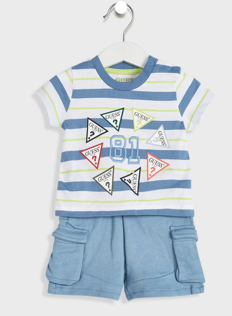GUESS Infant Striped T-Shirt & Shorts Set