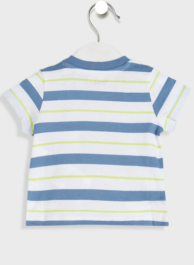 GUESS Infant Striped T-Shirt & Shorts Set