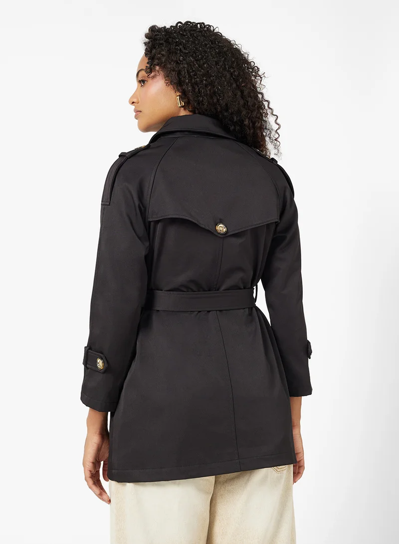 Ginger Structured A Line Belted Trench Coat