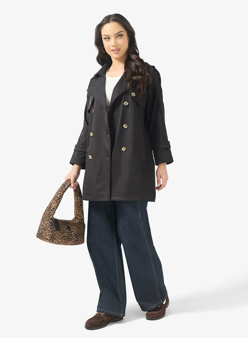 Ginger Structured A Line Belted Trench Coat