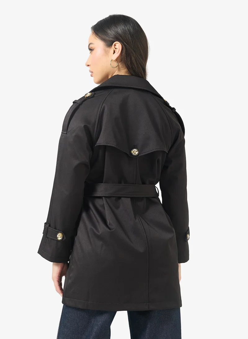 Ginger Structured A Line Belted Trench Coat