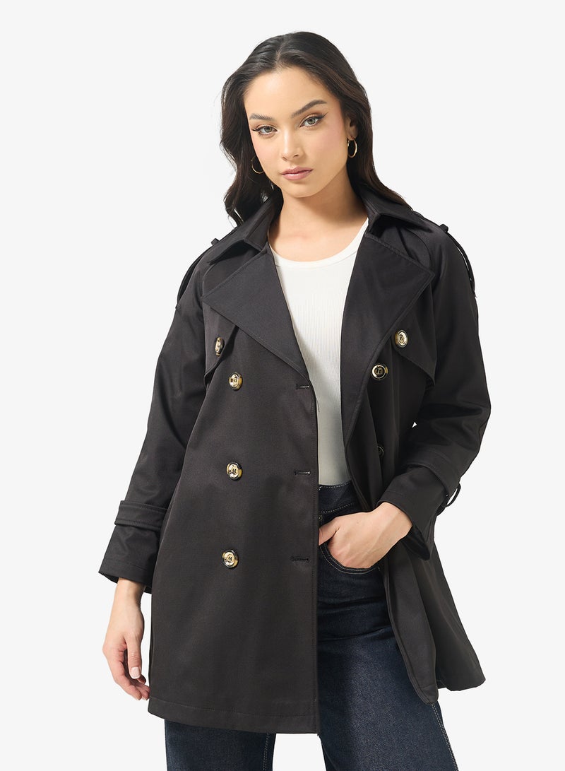 Ginger Structured A Line Belted Trench Coat - Image 1