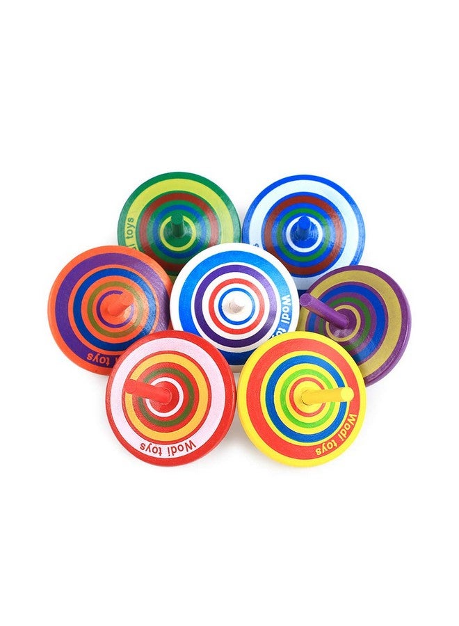 AP ARTSPER Wood Spinning, Multicolored Painted Kids Novelty Wooden Gyroscopes, Fun Flip Tops, Assorted Standard Tops, Kindergarten Education Toys - Party Favors, Prize, Great Gift, 10 Pcs/Set (Colorful)  - Image 4