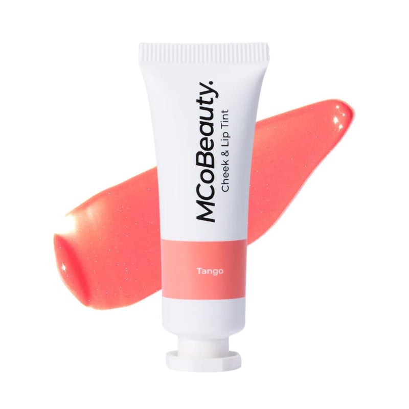 MCoBeauty - Cheek and Lip Tint - Dewy Gel-Cream Formula for Buildable Color - Multi-Use with a Soft Radiant Finish - Tango, True Orange Shade - Tinta para Labios, Liquid blush for Cheeks & Lips - Image 1