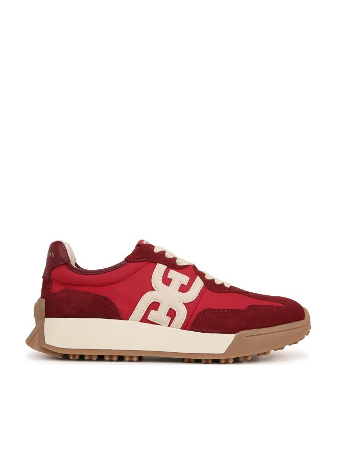 Sam Edelman Women's Langley Sneaker Deep Scarlet 7.5 Medium - Image 1