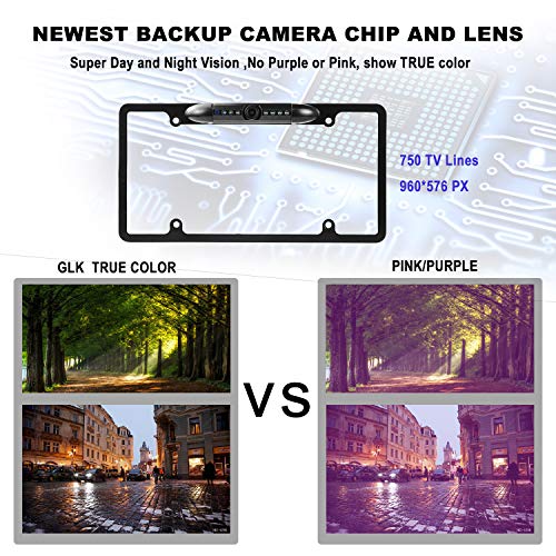 GLK License Plate Backup Camera HD Front Rear View Reverse Camera with 7 LED Night Vision 170 Degree Viewing Angle, Waterproof, for Cars - Image 3