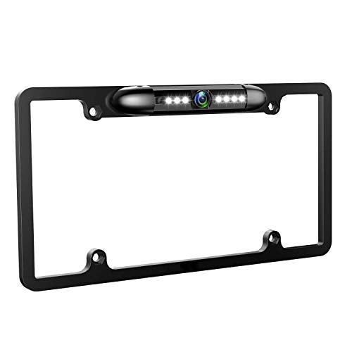 GLK License Plate Backup Camera HD Front Rear View Reverse Camera with 7 LED Night Vision 170 Degree Viewing Angle, Waterproof, for Cars - Image 1